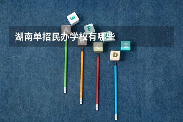 湖南单招民办学校有哪些