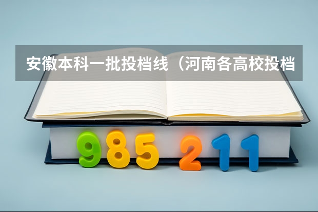 安徽本科一批投档线（河南各高校投档线）