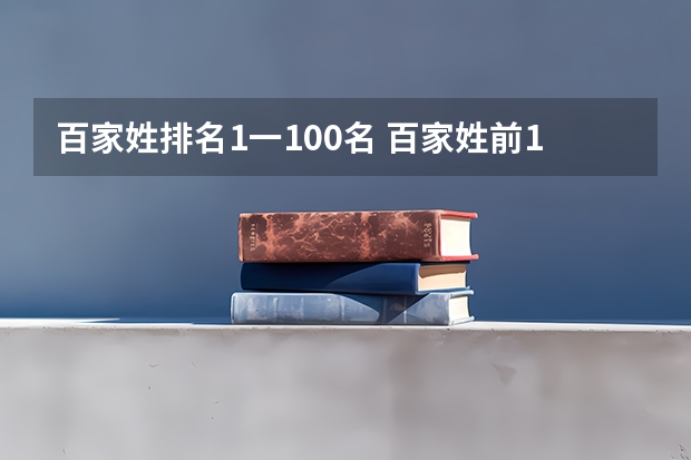 百家姓排名1一100名 百家姓前100名分别是什么