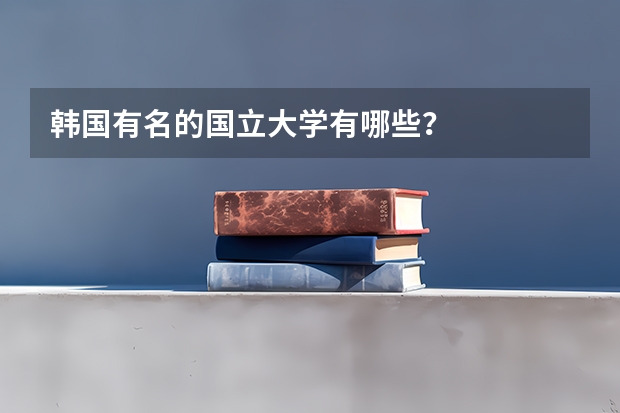 韩国有名的国立大学有哪些？