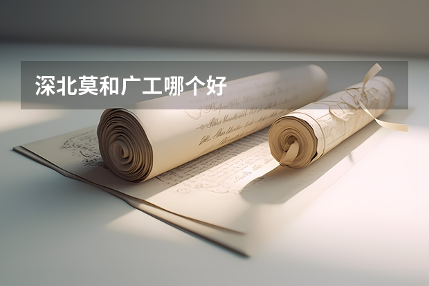深北莫和广工哪个好