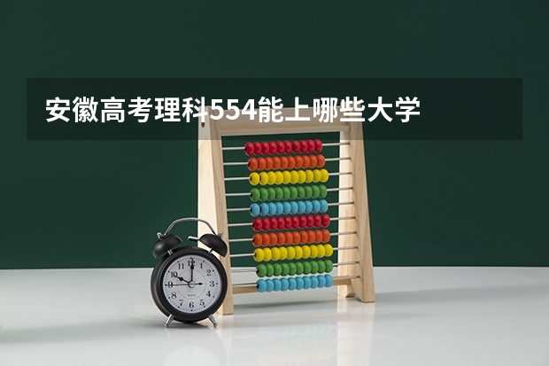 安徽高考理科554能上哪些大学