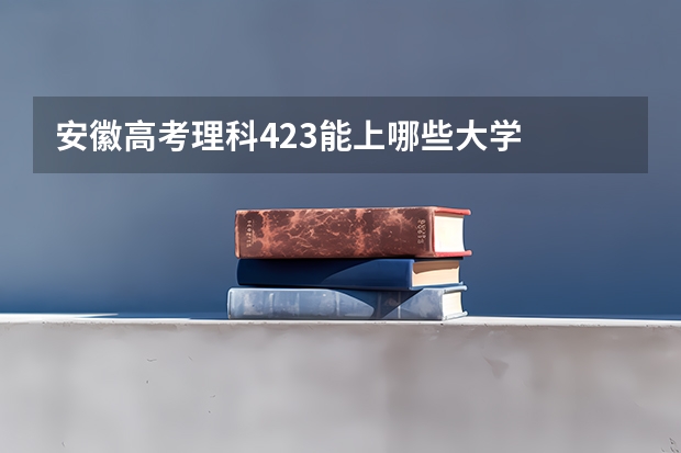 安徽高考理科423能上哪些大学