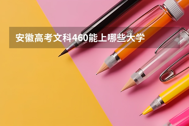 安徽高考文科460能上哪些大学