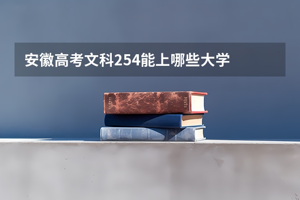 安徽高考文科254能上哪些大学