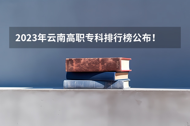 2023年云南高职专科排行榜公布！（附升本率、就业排名） 云南最好的大专排名