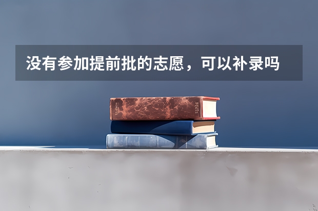 没有参加提前批的志愿，可以补录吗
