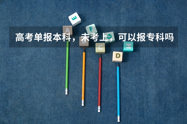 高考单报本科，未考上，可以报专科吗。我语数英297分，能上什么样的专科？