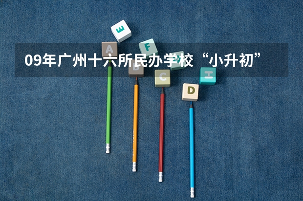 09年广州十六所民办学校“小升初”的分数线是多少？
