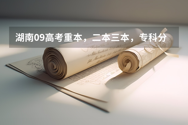 湖南09高考重本，二本三本，专科分数线 三本理科分数线