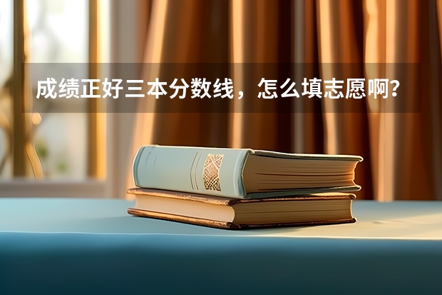 成绩正好三本分数线，怎么填志愿啊？